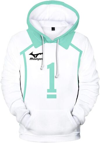 Cos-Animefly Haikyuu Hoodie Costume 3D Printed Pullover Hooded Fashion Novelty Sweatshirt Halloween Cosplay Adult Outfit in Kuwait