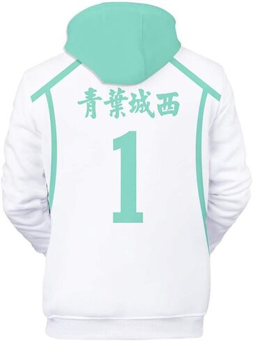 Cos-Animefly Haikyuu Hoodie Costume 3D Printed Pullover Hooded Fashion Novelty Sweatshirt Halloween Cosplay Adult Outfit in Kuwait