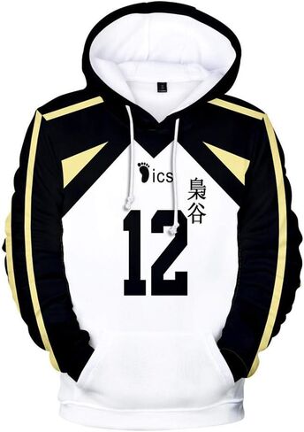 Cos-Animefly Haikyuu Hoodie Costume 3D Printed Pullover Hooded Fashion Novelty Sweatshirt Halloween Cosplay Adult Outfit in Kuwait