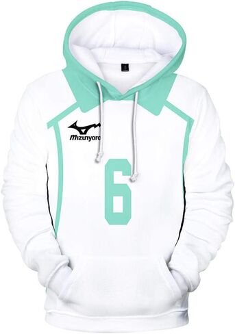 Cos-Animefly Haikyuu Hoodie Costume 3D Printed Pullover Hooded Fashion Novelty Sweatshirt Halloween Cosplay Adult Outfit in Kuwait
