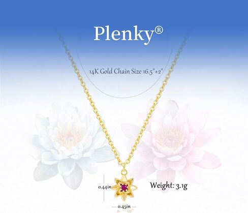 Gold Necklace for Women-14K Gold Plated Dainty Birth Flower Necklace Floral Birthstone Necklace for Women Birth Month Flower Necklace Jewelry in Kuwait