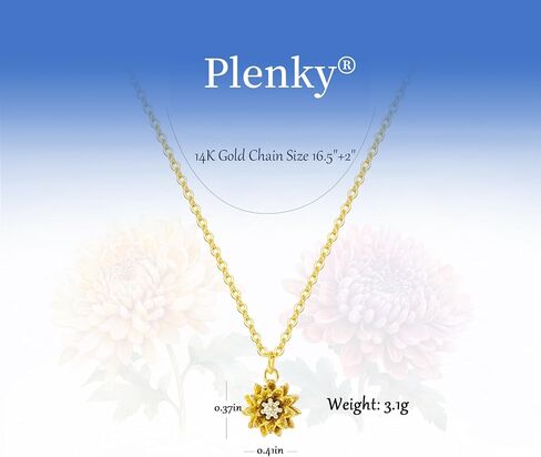 Gold Necklace for Women-14K Gold Plated Dainty Birth Flower Necklace Floral Birthstone Necklace for Women Birth Month Flower Necklace Jewelry in Saudi Arabia