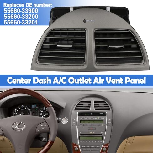 Center Console Dash AC Outlet Air Vent Panel Compatible with 2010 2011 2012 Lexus ES350 Replaces 55660-33210 Frame Chrome in Kuwait