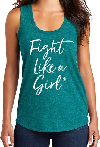 Fight Like a Girl Script Women's Tri-Blend Racerback Tank Top - Motivational Women's Empowerment Tank Top in Saudi Arabia
