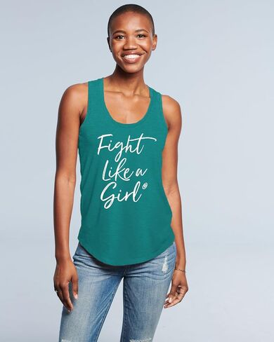 Fight Like a Girl Script Women's Tri-Blend Racerback Tank Top - Motivational Women's Empowerment Tank Top in Saudi Arabia