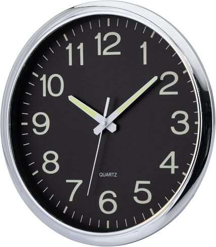 Glow in The Dark Wall Clock, 12 Inch Night Light Wall Clock Silent Non-Ticking, Battery Operated Wall Clocks for Living Room Kitchen Office Bedroom, Rose Gold in Saudi Arabia