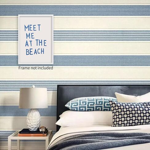 OMANI Coastal Aesthetic Posters Meet Me At The Beach Wall Art Minimalist Blue Canvas Prints Funky Beach Wall Decor for Girly Dorm Apartment 12x16 inch Unframed in Saudi Arabia