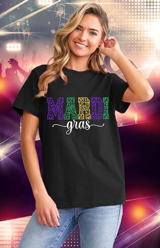 تي شيرت LBP Mardi Gras للسيدات Happy Mardi Gras Day تي شيرت نسائي سميك لحفلات الثلاثاء in Kuwait