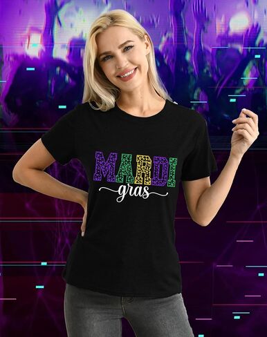 تي شيرت LBP Mardi Gras للسيدات Happy Mardi Gras Day تي شيرت نسائي سميك لحفلات الثلاثاء in Kuwait