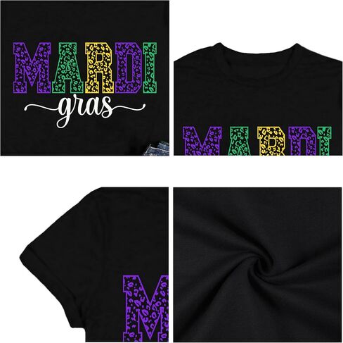 تي شيرت LBP Mardi Gras للسيدات Happy Mardi Gras Day تي شيرت نسائي سميك لحفلات الثلاثاء in Kuwait