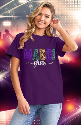 تي شيرت LBP Mardi Gras للسيدات Happy Mardi Gras Day تي شيرت نسائي سميك لحفلات الثلاثاء in Kuwait