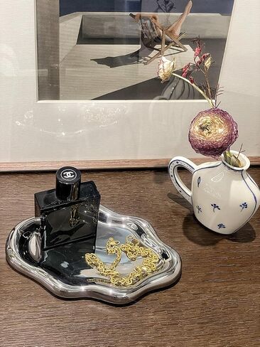 Jewelry Tray, Ceramic Tray, Trinket Dish, Cloud Jewelry Dish, Ring Key Dish, Birthday, Mother's Day, Christmas, Thanksgiving Gifts for Women Friends(Silver), Silvery in Saudi Arabia