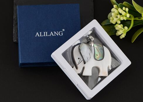 Alilang Silvery Tone Abalone Shell Owl/Elephant Animal Pendant Necklace Wedding Christmas Jewelry in Saudi Arabia