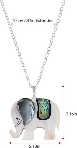 Alilang Silvery Tone Abalone Shell Owl/Elephant Animal Pendant Necklace Wedding Christmas Jewelry in Saudi Arabia
