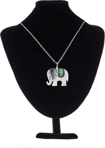 Alilang Silvery Tone Abalone Shell Owl/Elephant Animal Pendant Necklace Wedding Christmas Jewelry in Saudi Arabia