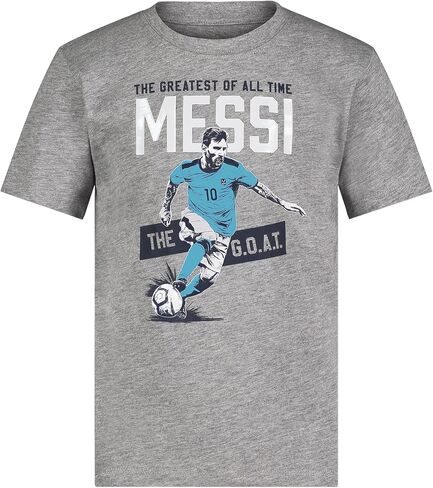 Messi Boys' Lifestyle Short Sleeve T-Shirt, Standard Fit Graphic Tee, Cotton Blend Fabric in Saudi Arabia