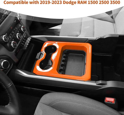ل RAM ألياف الكربون مركز وحدة التحكم حامل الكأس لوحة غطاء الكسوة ل دودج رام 2018-2023 ألياف الكربون الداخلية اكسسوارات in Saudi Arabia