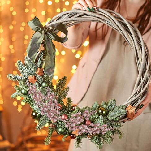 Palonu 36 Pcs Christmas Glitter Berries Stems,8.5 Inch Artificial Christmas Picks for Christmas Tree Ornaments for DIY Xmas Wreath Crafts Gifts Holiday Home Decor (Rose Gold) in Saudi Arabia