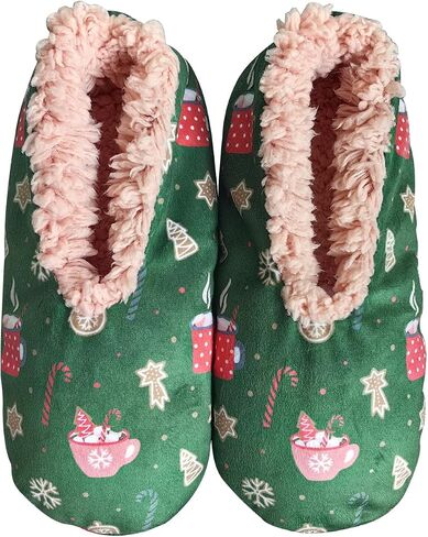 Women's Plush Slippers Socks Warm Lining Home Slippers Christmas Cute Cartoon Multi-color Optional in Saudi Arabia