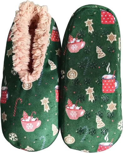 Women's Plush Slippers Socks Warm Lining Home Slippers Christmas Cute Cartoon Multi-color Optional in Saudi Arabia