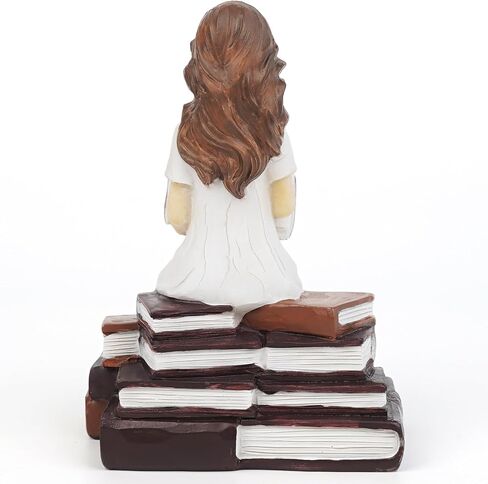 Book Lover Gifts for Women Figurines, Girl Reading Statue Gift for Readers Book Lovers Women Teachers Students, Home Office Bookshelf Decor Sculpted Hand-Painted Figure in Saudi Arabia