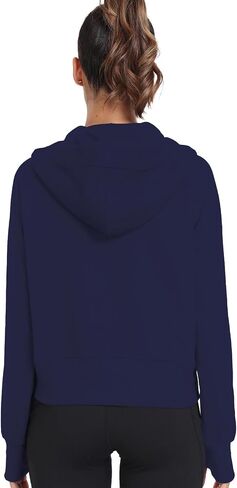 Womens Hoodies 1/2 Zipper Pullover cropped Sweatshirts Long Sleeve Loose Thumb Hole oversized in Saudi Arabia