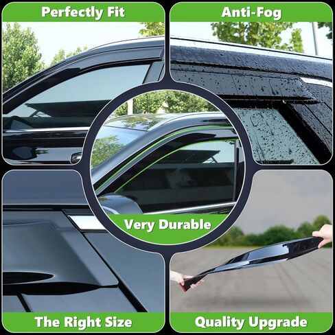 HAFIDI® Window Visor Fit for Honda Accord & Accord Hybrid 2023 2024 Outside All Weather Durable Window Rain Guards, Window Deflectors, Vent Window Visors, 4 Pieces Set Accessories - Black in Kuwait