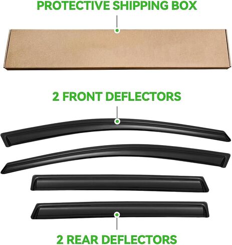 HAFIDI® Window Visor Fit for Honda Accord & Accord Hybrid 2023 2024 Outside All Weather Durable Window Rain Guards, Window Deflectors, Vent Window Visors, 4 Pieces Set Accessories - Black in Kuwait