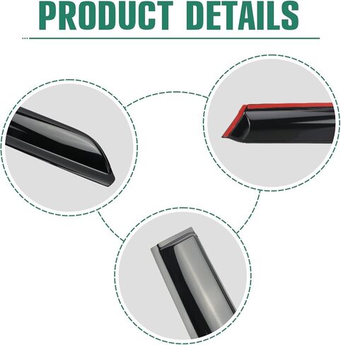 4 قطع من واقيات المطر شديدة المتانة تناسب 2021-2023 لكزس IS300/IS350/IS500، عاكسات النوافذ، أقنعة النوافذ (أسود دخاني) in Kuwait