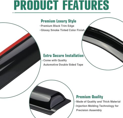 4 قطع من واقيات المطر شديدة المتانة تناسب 2021-2023 لكزس IS300/IS350/IS500، عاكسات النوافذ، أقنعة النوافذ (أسود دخاني) in Kuwait