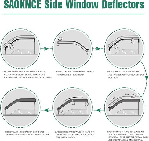 4 قطع من واقيات المطر شديدة المتانة تناسب 2021-2023 لكزس IS300/IS350/IS500، عاكسات النوافذ، أقنعة النوافذ (أسود دخاني) in Kuwait