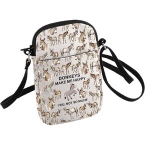 HOLLP Donkeys Lovers Gift Donkeys Make Me Happy Crossbody Bag Donkey Small Sling Bag Gift for Animal Lovers
