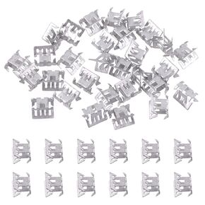 Swpeet 30Pcs 15.3mm Auto Car U-Clip Metal Trim Panel Spring Clip Universal Trim Moulding Clip Kit，Body Fastener Clip for Dash Door Panel Interior Trim, Compatible with VW Audi 4A0-867-276A
