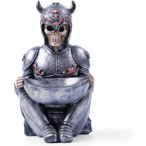 Arola Viking Skull Jewelry Ring Tray,Medieval Viking Skeleton Warrior Jewelry Ring Holder Stand,Trinket Key Holder Desk Accessories Organizer for Home Office Desk Supplies.