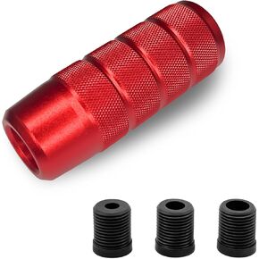 Shifter Knobs Weighted Shift Knob, 3.78" Aluminum Automotive Car Gear Shift Manual Knobs Lever Adapters M8 M10 M12 x 1.25, Universal Anti-Slip Easy Grip Gear Shift with 3 Threaded（Black）