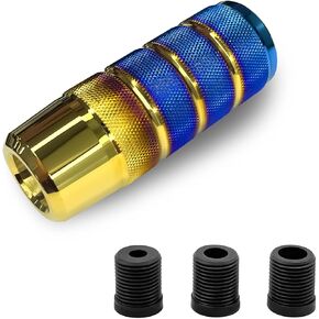 Shifter Knobs Weighted Shift Knob, 3.78" Aluminum Automotive Car Gear Shift Manual Knobs Lever Adapters M8 M10 M12 x 1.25, Universal Anti-Slip Easy Grip Gear Shift with 3 Threaded（Black） in Kuwait