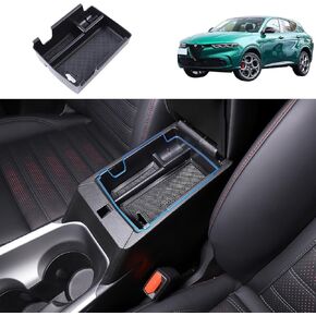 Car Center Console Organizer Tray Compatible with Alfa Romeo Tonale 2022-2024 Accessories Console Organizer Central Storage Box,Armrest Organizer Insert Tray Armrest Console Organizer