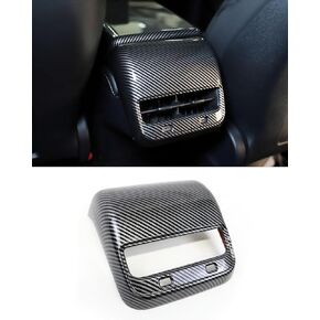 Carbon Fiber Pattern AC Vents Cover, Model y Rear Center Console Air Vent Cover Compatible with Tesla Model Y and Model 3 (Matte Carbon Fiber Pattern)