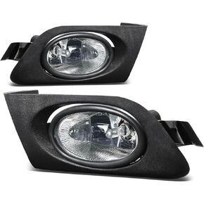 DNA MOTORING FL-HC01-CH Front Bumper Fog Light Driver & Passenger Side Enhance visibility [Compatible with 01-03 Honda Civic]