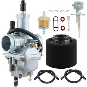 KLF220 Carburetor for Kawasaki Bayou 220 KLF220 1988-1998 Bayou 250 KLF250 2003-2011 with Air Filter, Fuel Gas Petcock Valve Switch