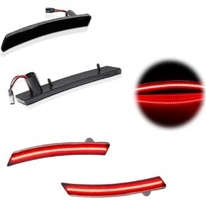 ADIIL Amber Full LED Front Fender Side Marker Lights Assembly Smoked Lens Compatible With 2002-2008 MINI Cooper R50 R52 R53, Replace OEM Sidemarkers Lamps