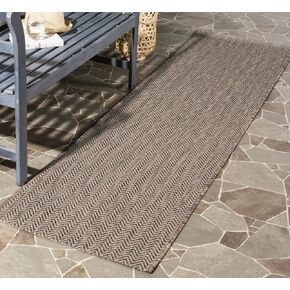 SAFAVIEH Courtyard Collection 2'3" x 10' Brown / Beige CY8022 Indoor/ Outside Waterproof Easy cleansingPatio Backyard Mudroom Runner Mat