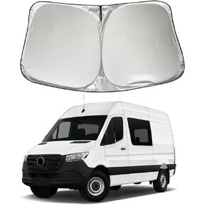 Car Windshield Sun Shade Sunshade Compatible with Mercedes Benz Sprinter Freightliner Cargo Crew Passenger Motorhome 2025-2007 Accessories, Foldable Car Front Window Sun Shield Visor