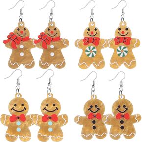 Cooluckday 𝐂𝐡𝐫𝐢𝐬𝐭𝐦𝐚𝐬 𝐄𝐚𝐫𝐫𝐢𝐧𝐠𝐬 for Women Christmas Gifts Dangling Acrylic Christmas Tree Snowman Santa Claus Elk Gnome Earrings Christmas Stud Earrings