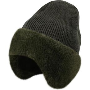 M/L/XL/XXL Winter Beanies Hat with Ear Flaps for Men Women, Warm Thermal Knitted Earflaps Cap Thick Stocking Caps