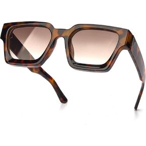 Vintage Rectangle Cateye Sunglasses for Women Men Retro Oversized Trendy Fashion Frame UV400 Lens