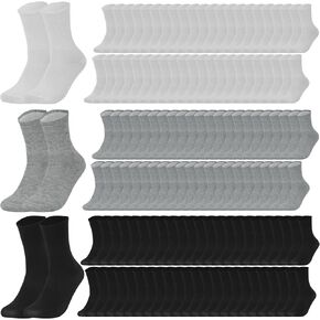 100 Pairs Crew Socks Bulk Pack Sports Athletic Socks Soft Breathable Socks for Men Women