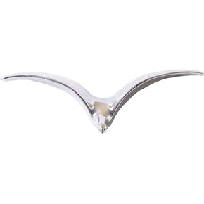 La La Pet® Wild Goose Wall Decor Ceramics Flying Bird Sculptures 3D Wall Art Ornament Coastal Decorations Hanging for Home Living Room Silver, L