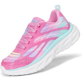 DREAM PAIRS Girls Shoes Sneakers Kids Tennis Shoes Lightweight Lace Up Running Casual Walking Shoes