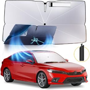 Windshield Sun Shade Umbrella: for Honda Civic 2022 2023 2024 2025 - Front Car Window Shades - Double Thickened Foldable 11th-Civic Sunshades Block UV Keep Cool